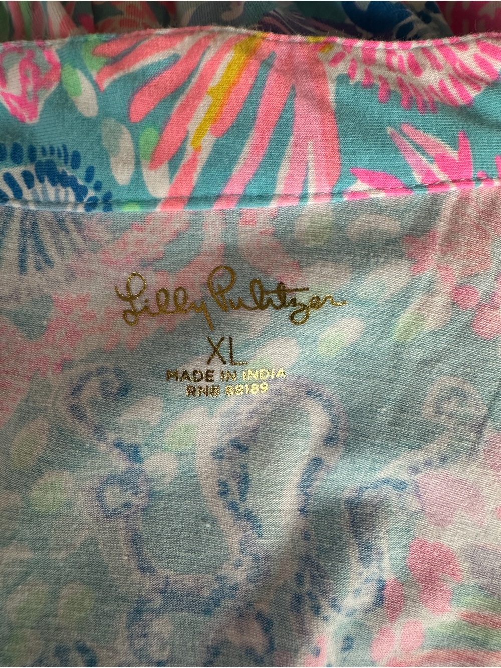 Lilly Pulitzer Winona Knit Top Blouse, MULTI SPLENDOR IN THE SAND, Size XL - Picture 7 of 8